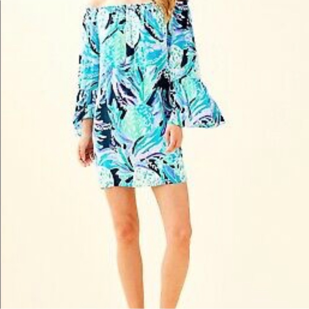 Lilly Pulitzer Nevie Dress Alotta Colada Print Size M NWOT - Picture 12 of 12